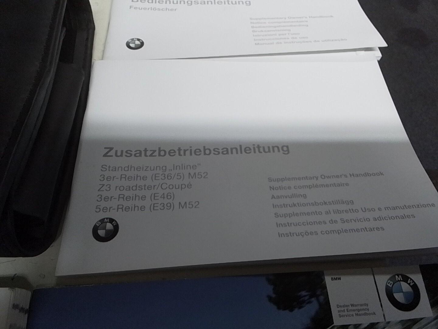 BMW E39 5 SERIES OWNERS MANUALS/HANDBOOK AND WALLET