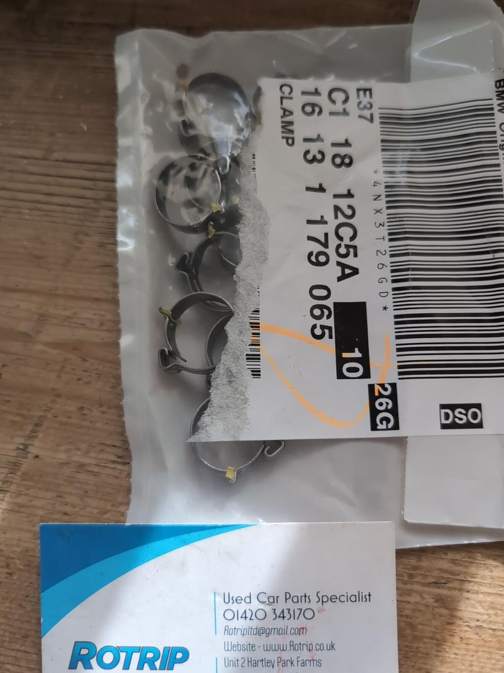 BMW Hose Clamp 15.5 - 18mm #1613 1179065 - Pack Of 10