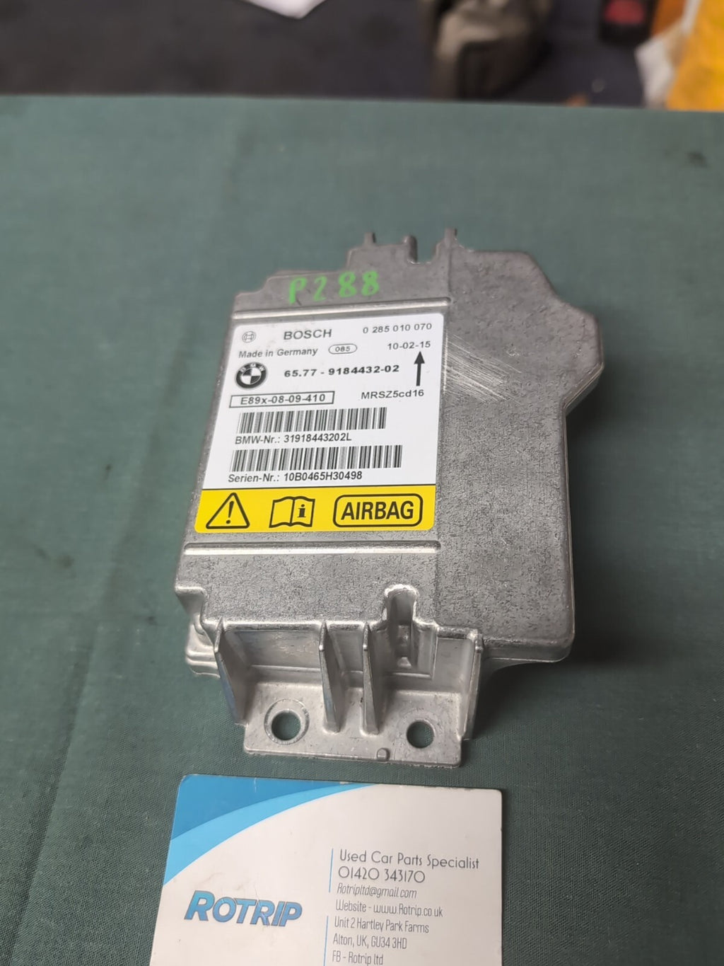 BMW 1 3 Series E81 E87 E90 E91 Control Unit bag ECU NO CRASH DATA #9184432-02