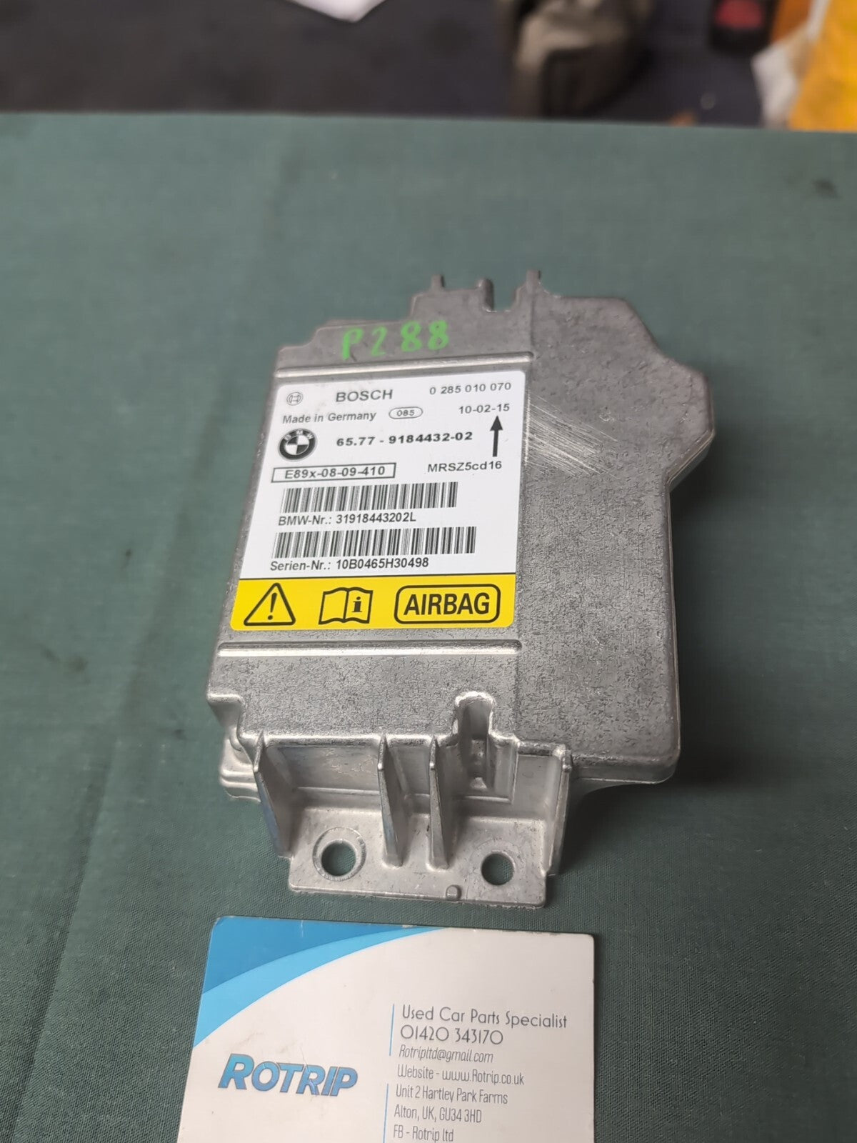 BMW 1 3 Series E81 E87 E90 E91 Control Unit bag ECU NO CRASH DATA #9184432-02
