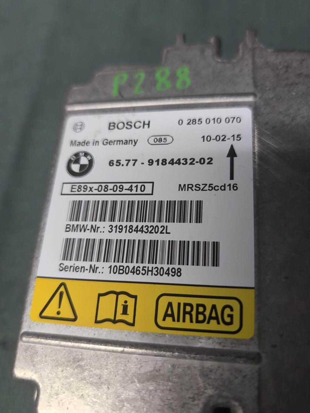 BMW 1 3 Series E81 E87 E90 E91 Control Unit bag ECU NO CRASH DATA #9184432-02