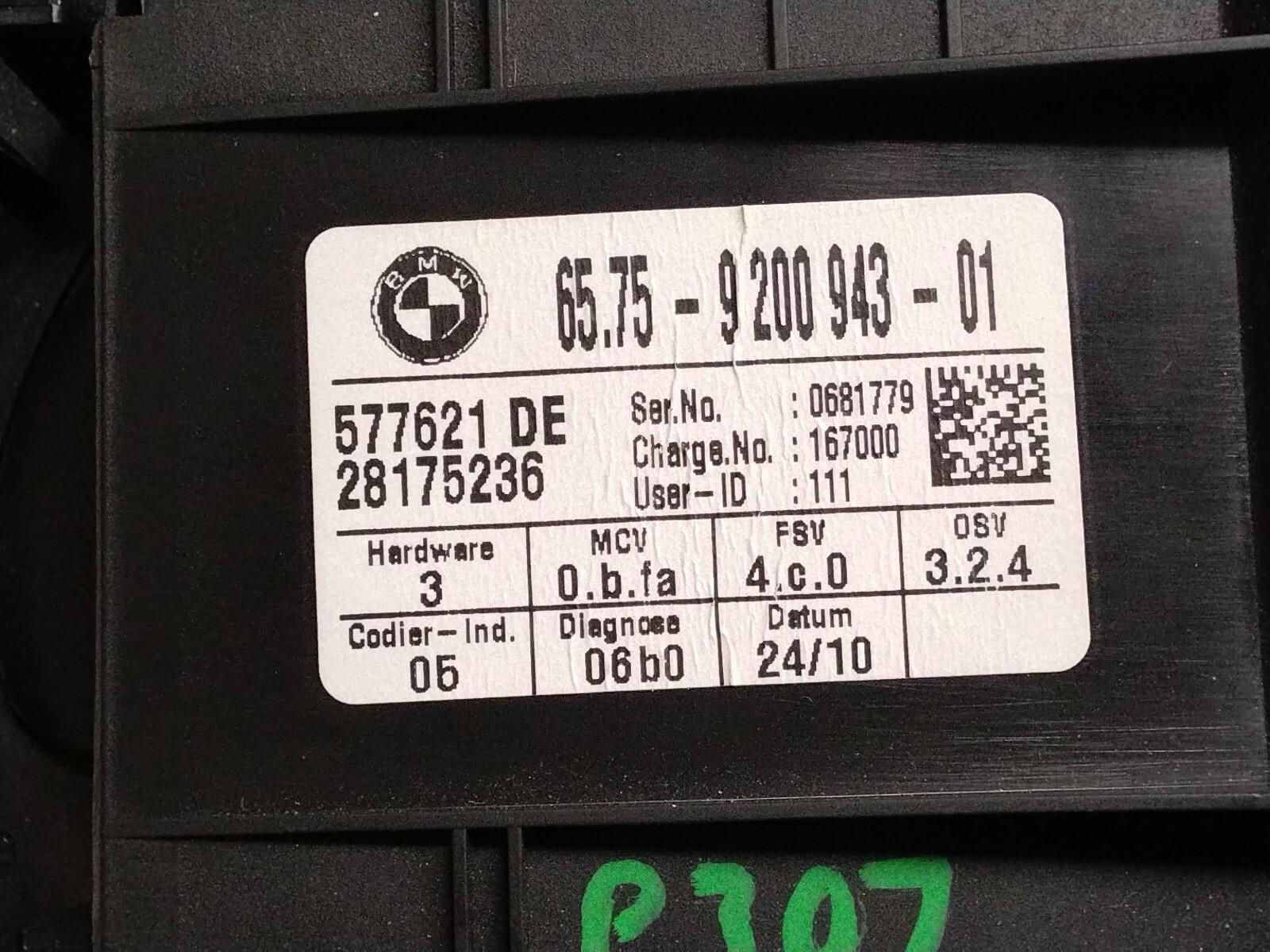 BMW E82 1 SERIES INTERIOR ROOF READING LIGHTS AND ALARM SENSOR 9201645