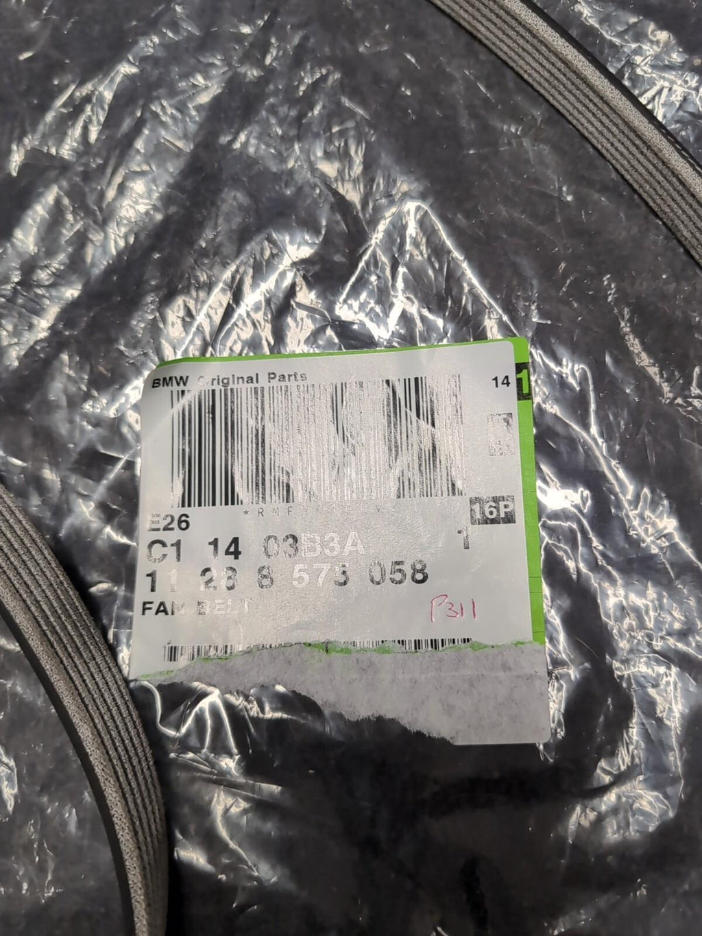 BMW 1 Coupe E82 Engine V-Ribbed Belt #8575058 #11288575058