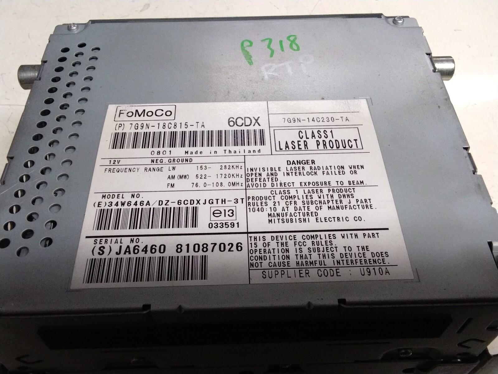 JAGUAR XF X250 PREMIUM RADIO/CD PLAYER HEAD UNIT 7G9N18C815TA.
