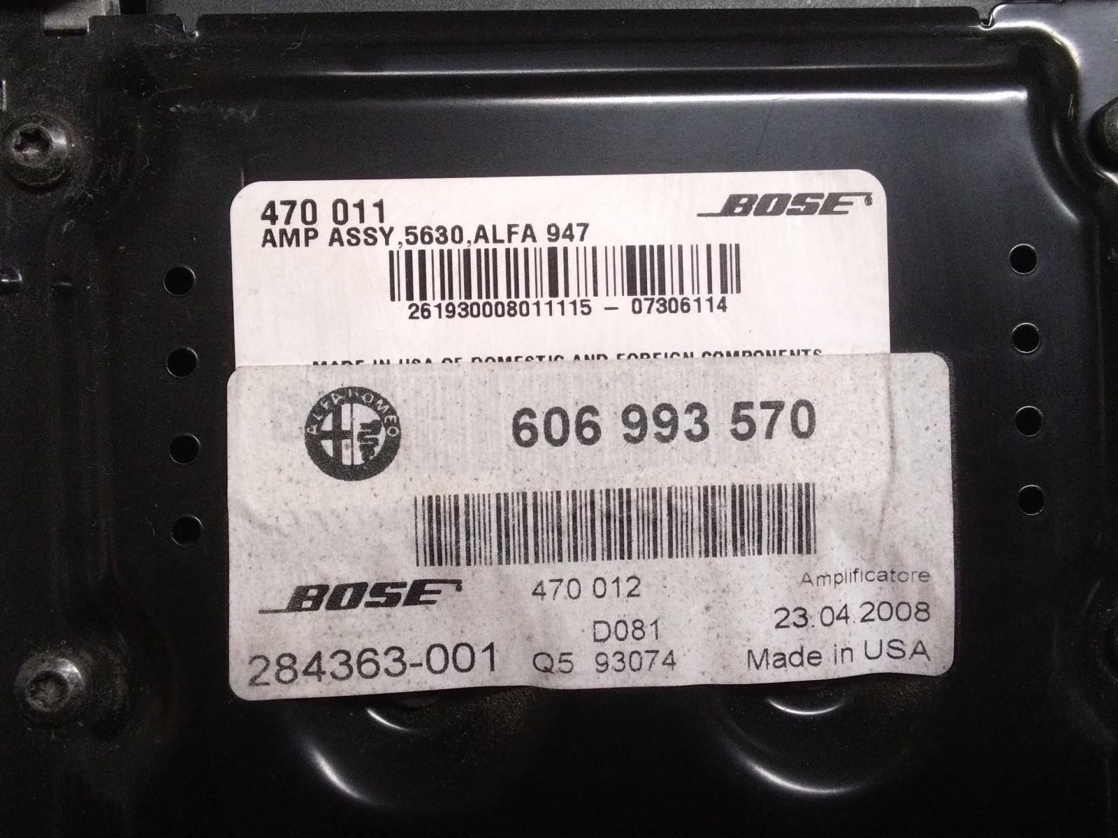 ALFA ROMEO GT BOSE AMPLIFIER UNIT #606993570