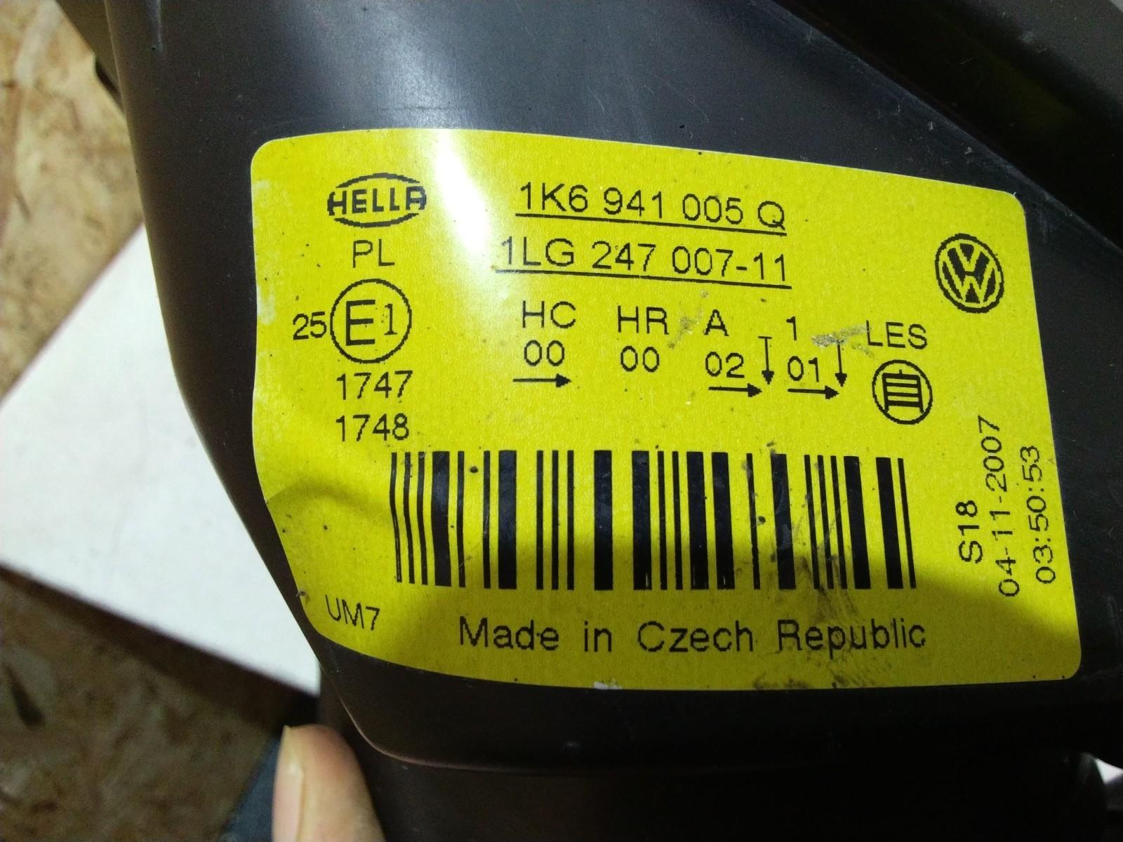 MK5 VW GOLF 1.4 PASSENGER (N/S) HALOGEN HEADLIGHT #1K6941005Q